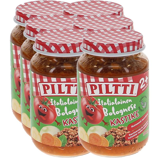 Köp Piltti Italiensk Bolognese Barnmat 6-pack