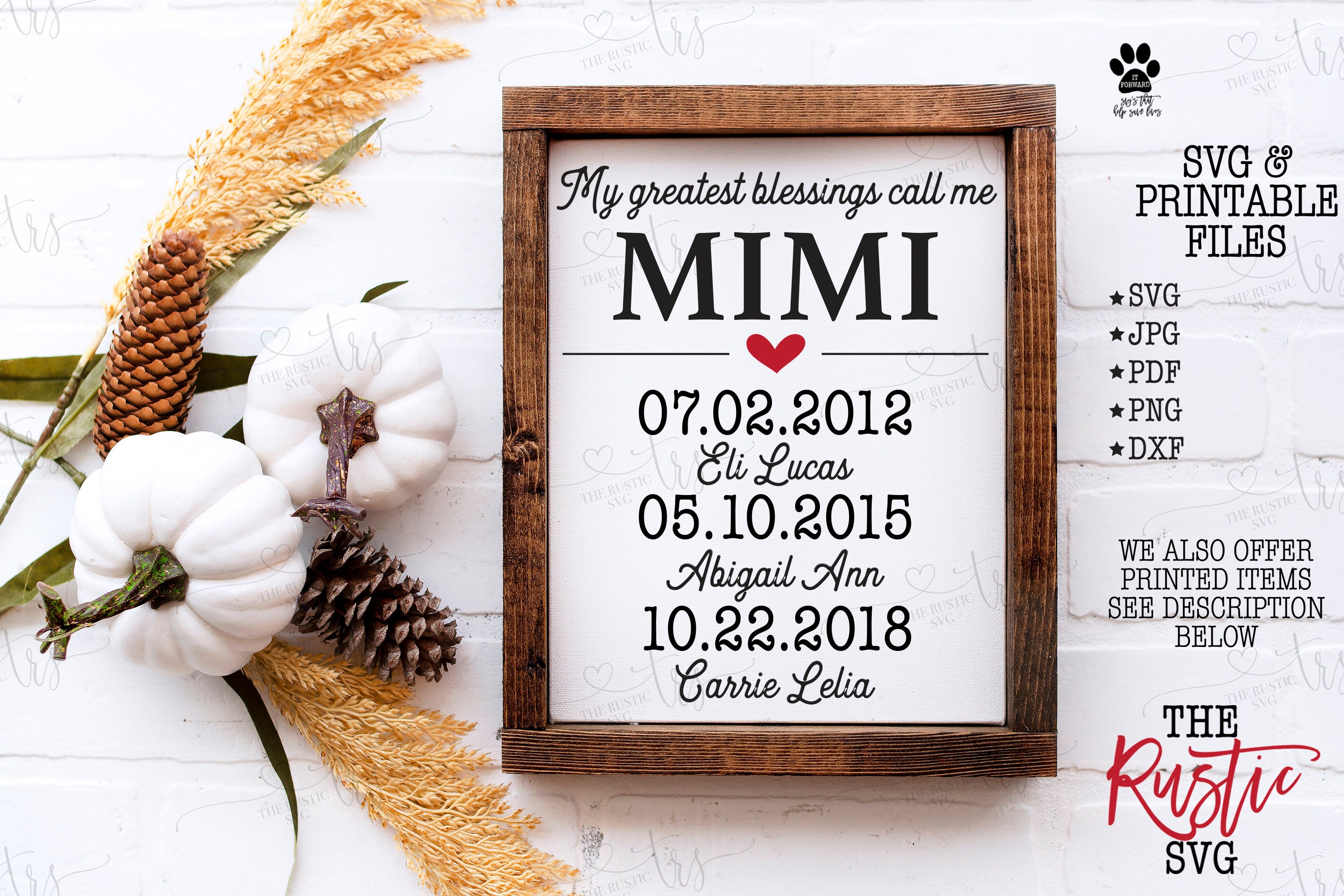 My Greatest Blessings Call Me Mimi, Mimi Sign With Names, Svg, Grandma Gift, Gift For Grandma, Mother's Day Gift, Svg, Cricut, Silhouette, 034