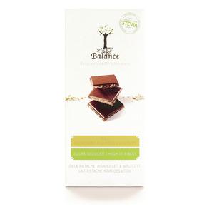 Balance Stevia Chokolade Mælk Pistache/Mandler/Valnød - 85 g
