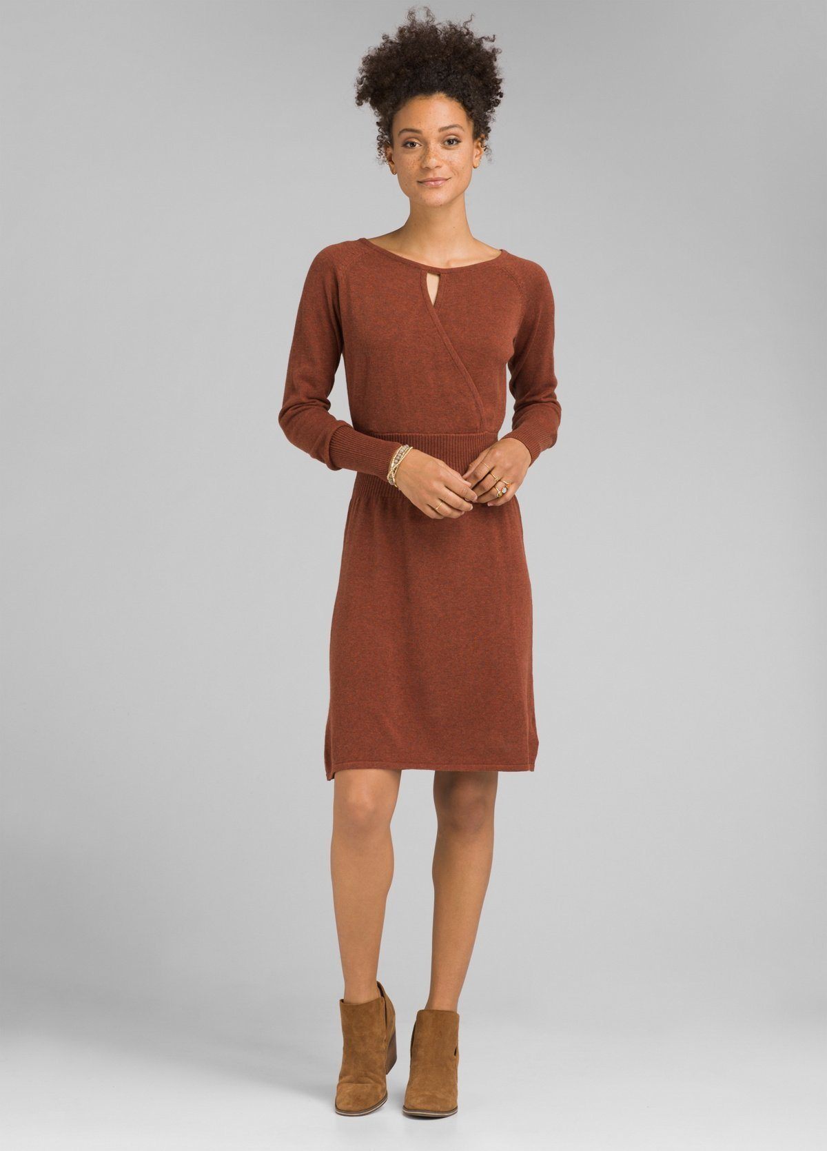 Prana Women's Sonatina Dress - 100% Organic Cotton, Chai Heather / XL