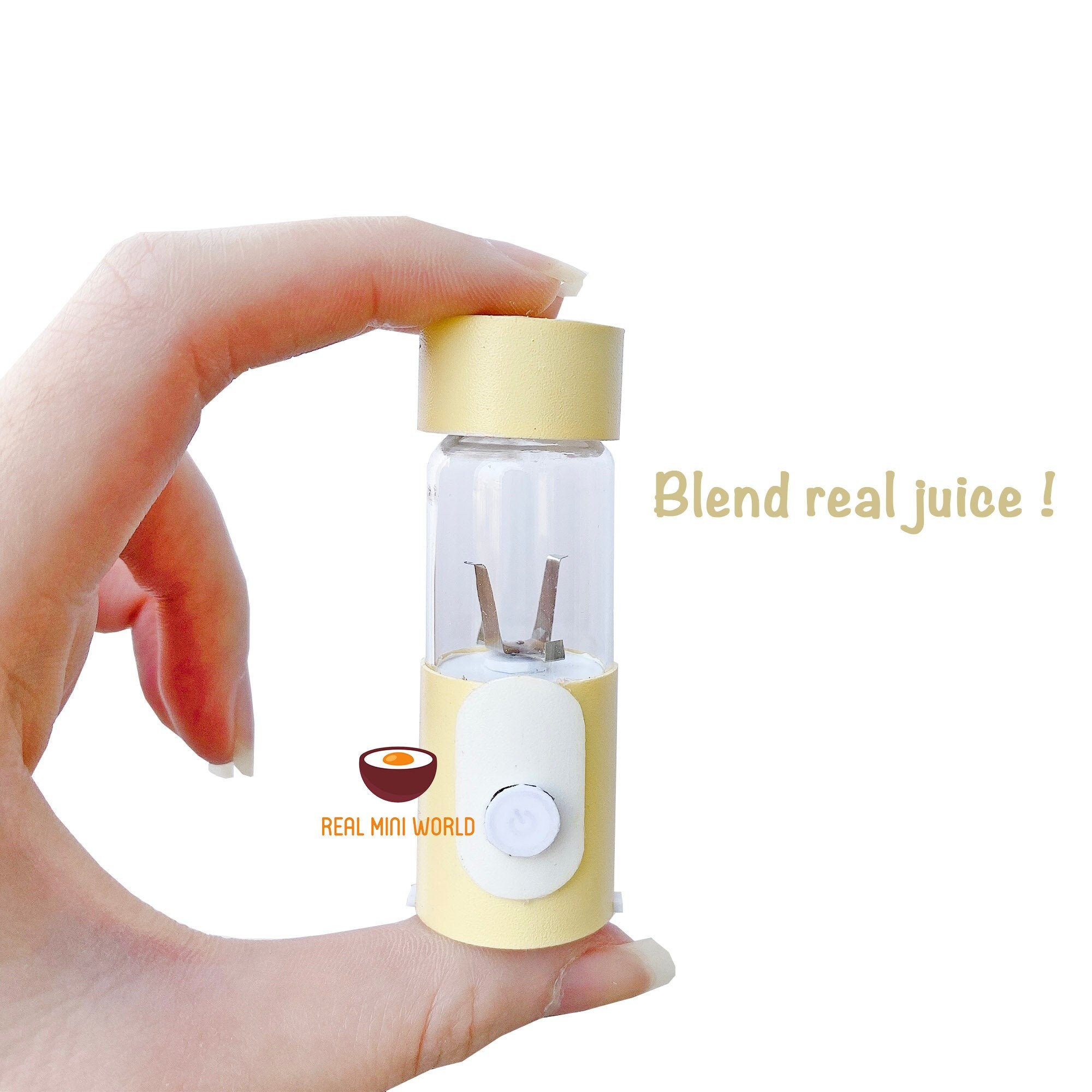 Real Working Miniature Juicer Blender Pastel Yellow | Can Blend Real Fruit & Vegetables