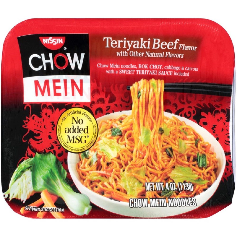Nissin Chow Mein Noodles, Teriyaki Beef - 4 oz