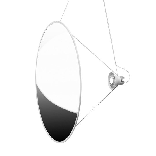 Luceplan Amisol -LED-riippuvalaisin Ø 110 cm hopea
