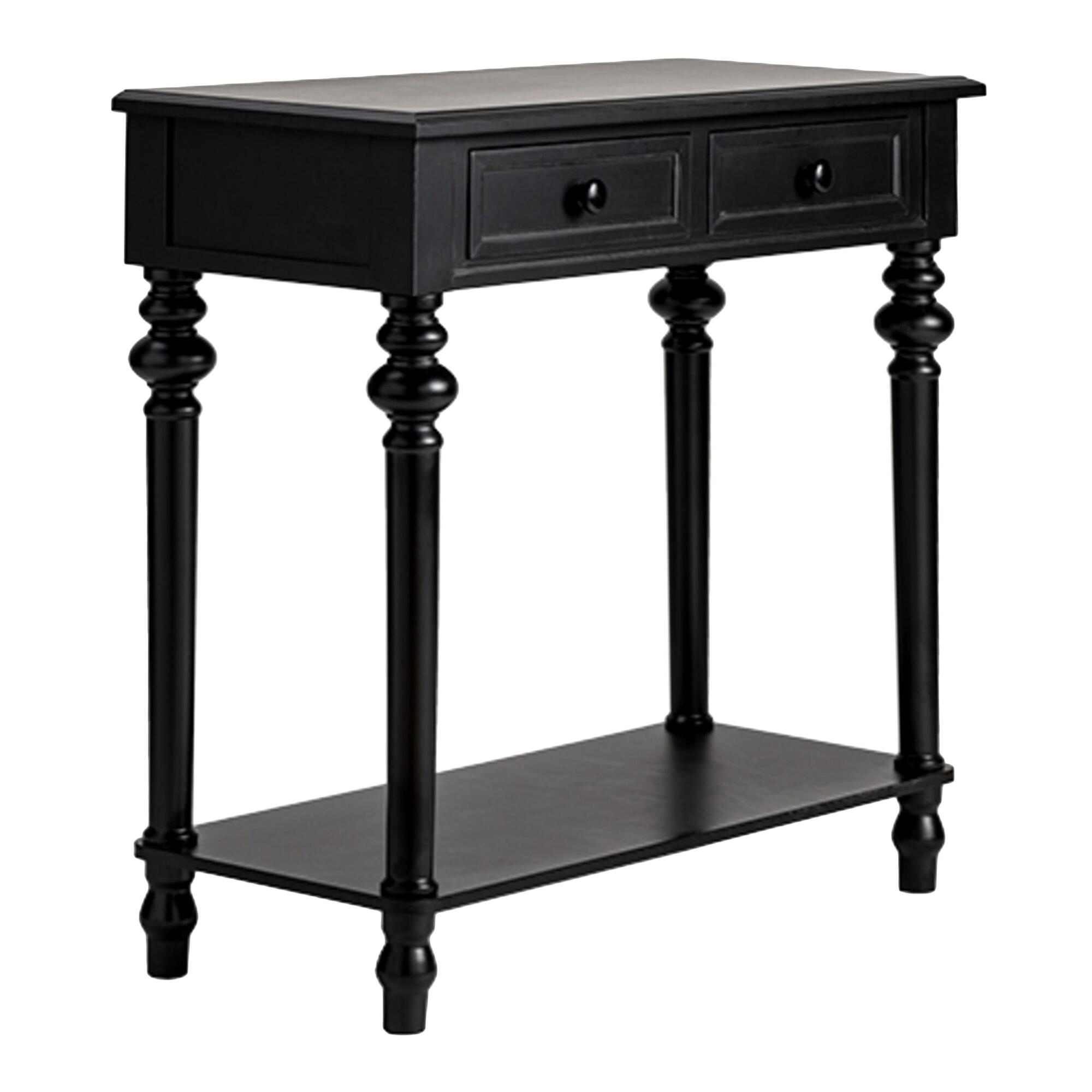 Black Wood Aiden Console Table With Drawers by World Market