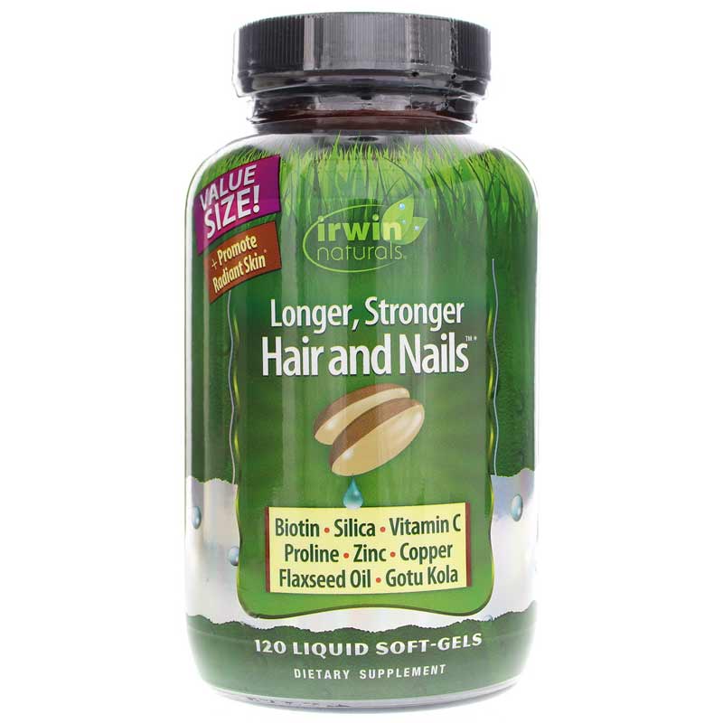 Irwin Naturals Longer, Stronger Hair and Nails, 120 Liquid Softgels