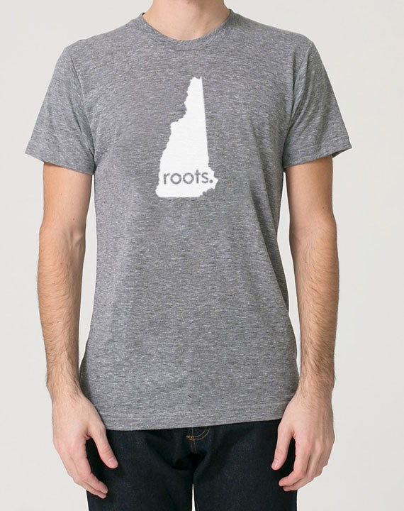New Hampshire Nh Roots Tri Blend Track T-Shirt - Unisex Tee Shirts Size S M L Xl