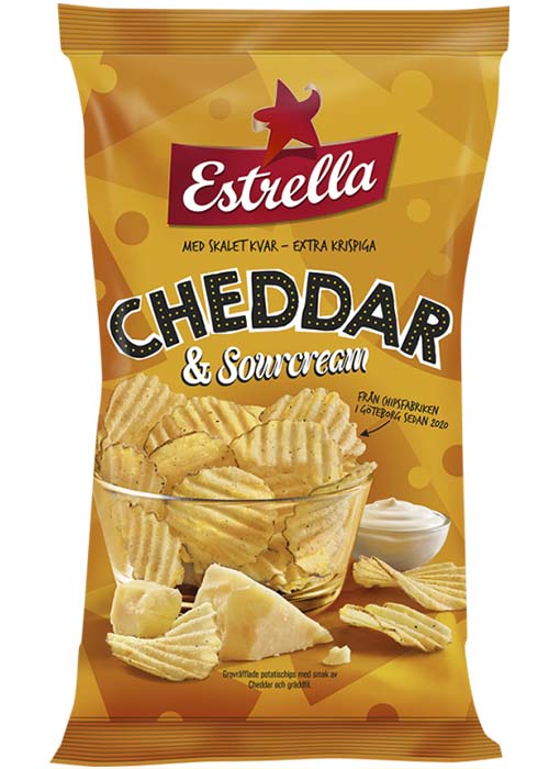 Estrella Cheddar Sourcream Chips 175g