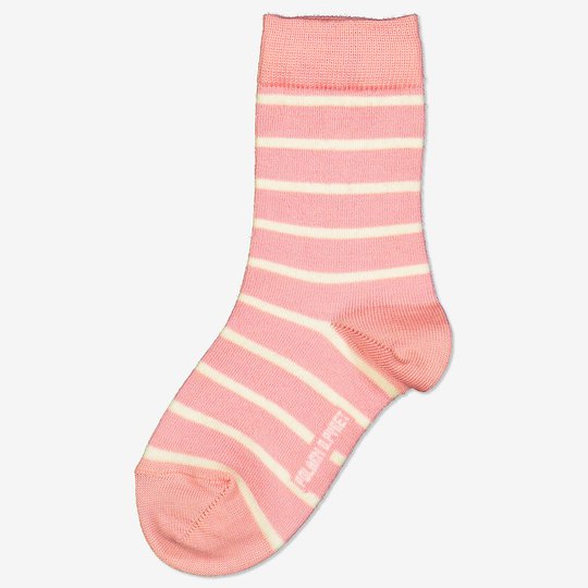 Merinoull stripete sokker rosa