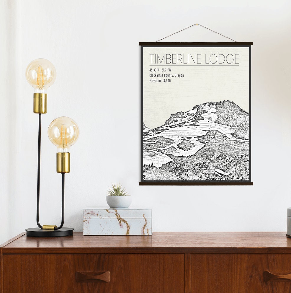 Timberline Lodge Oregon Ski Resort Print | Hanging Canvas Of & Area Printed Marketplace