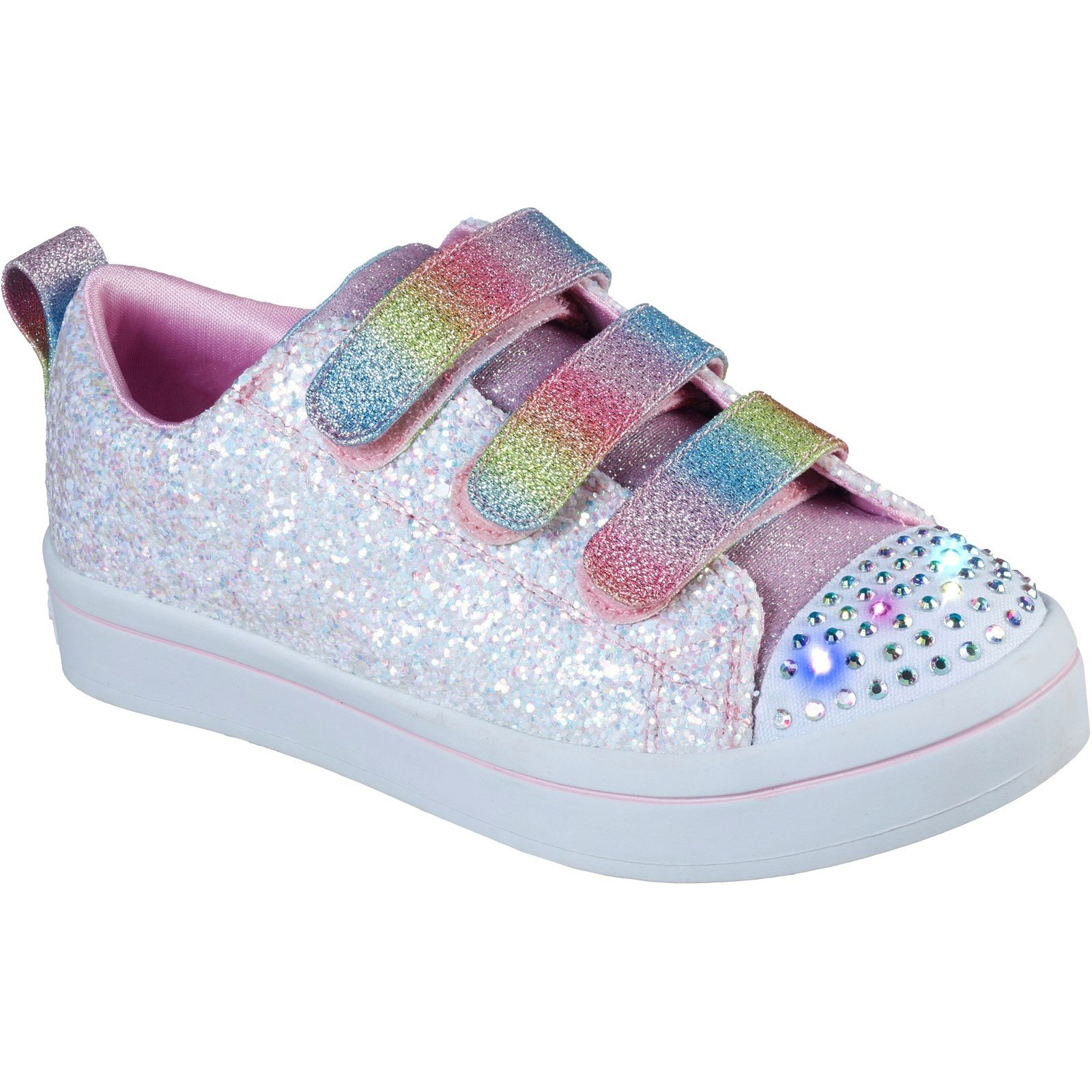 Skechers Kid's Twi-Lites Glitter Glitz Trainer Multicolor 31895 - White/Multi 13.5