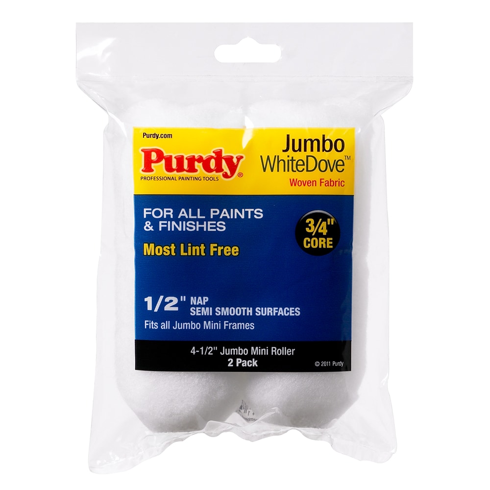 Purdy White Dove 2-Pack 4.5-in x 1/2-in Mini Woven Synthetic Blend Paint Roller Cover | 14G624013