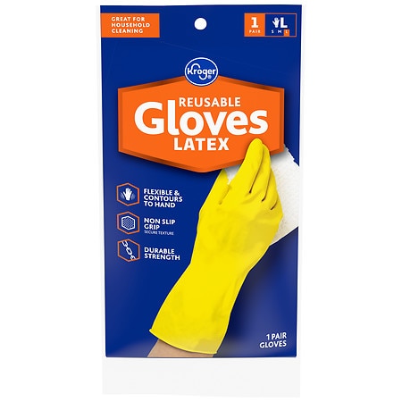 Kroger Latex Reusable Gloves - 2.0 ea