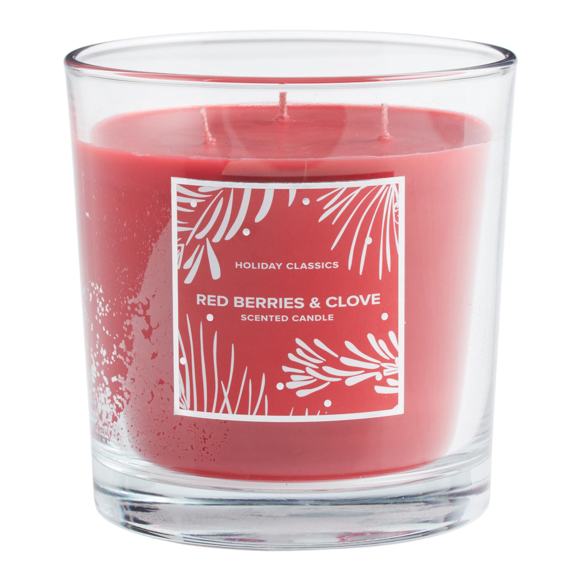 Red Berries and Clove 3 Wick Scented Candle - Scented Wax by World Market