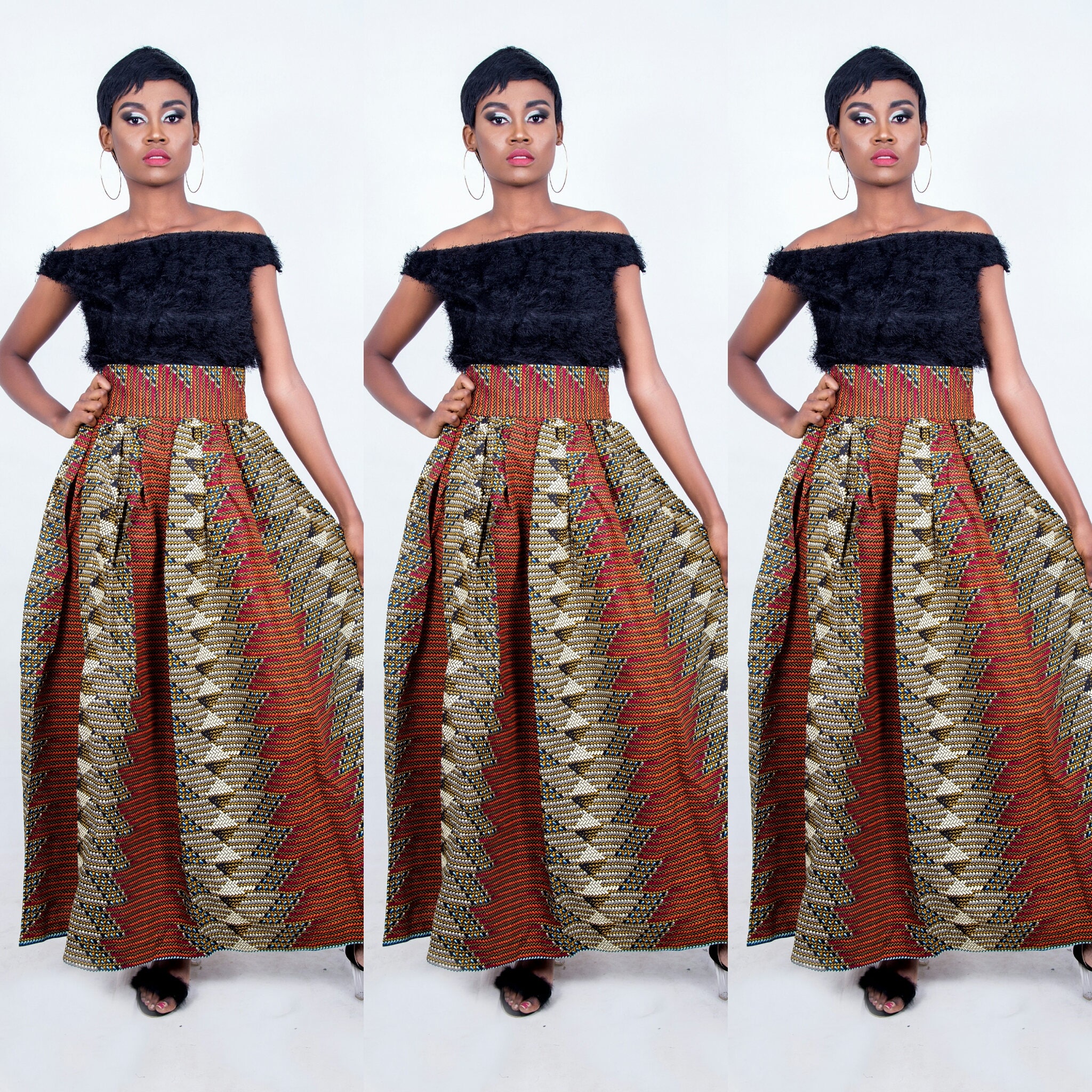 Luna Ankara Maxi Skirt, Fabric, African Print, Maxi Skirt