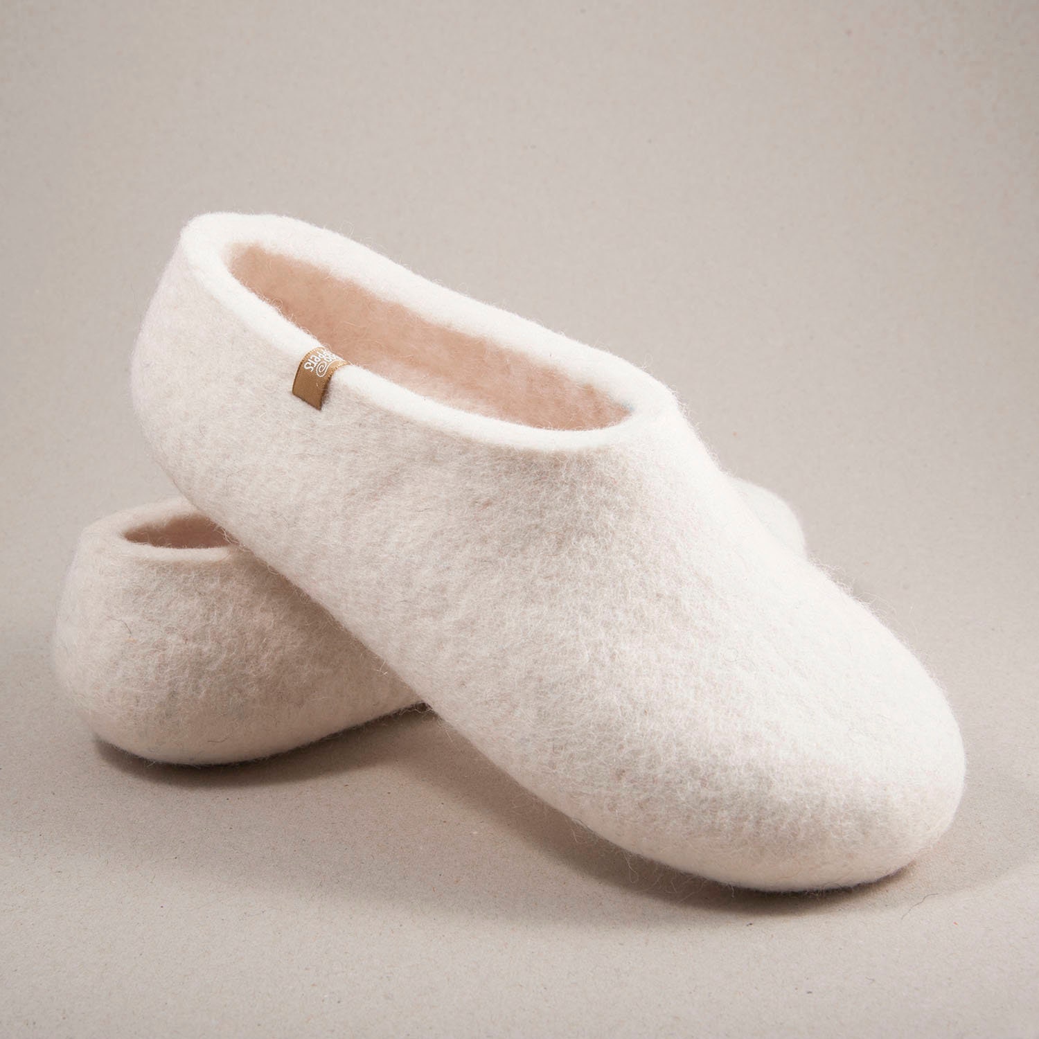 White Felted Slippers For Women, Organic Wool Slippers The Honeymoon, Wedding Or Every Day Use