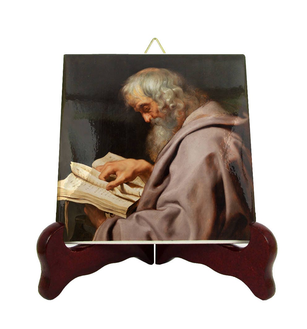 Saint Simon The Apostle - Icon On Ceramic Tile St Zealot Catholic Saints Serie Rubens Saints Art