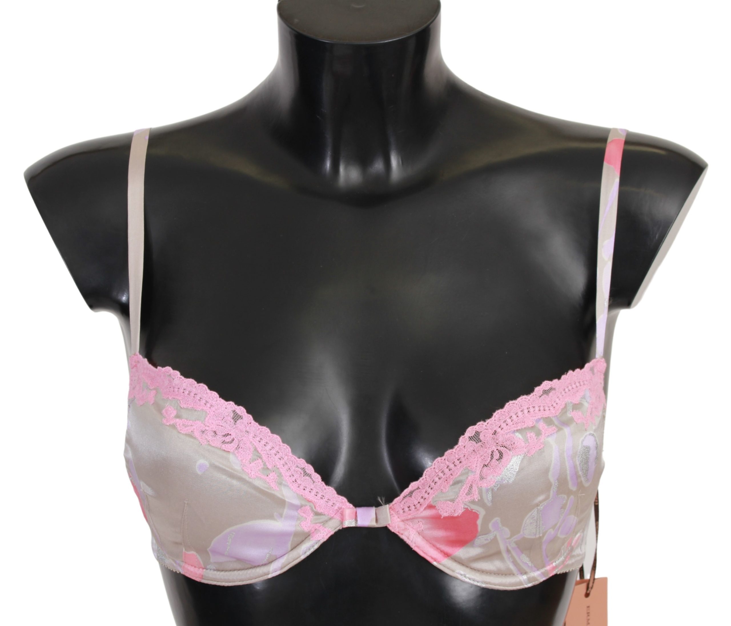 Ermanno Scervino Women's Lace Silk Stretch Push Up Bra Pink BIK783 - IT2 | S