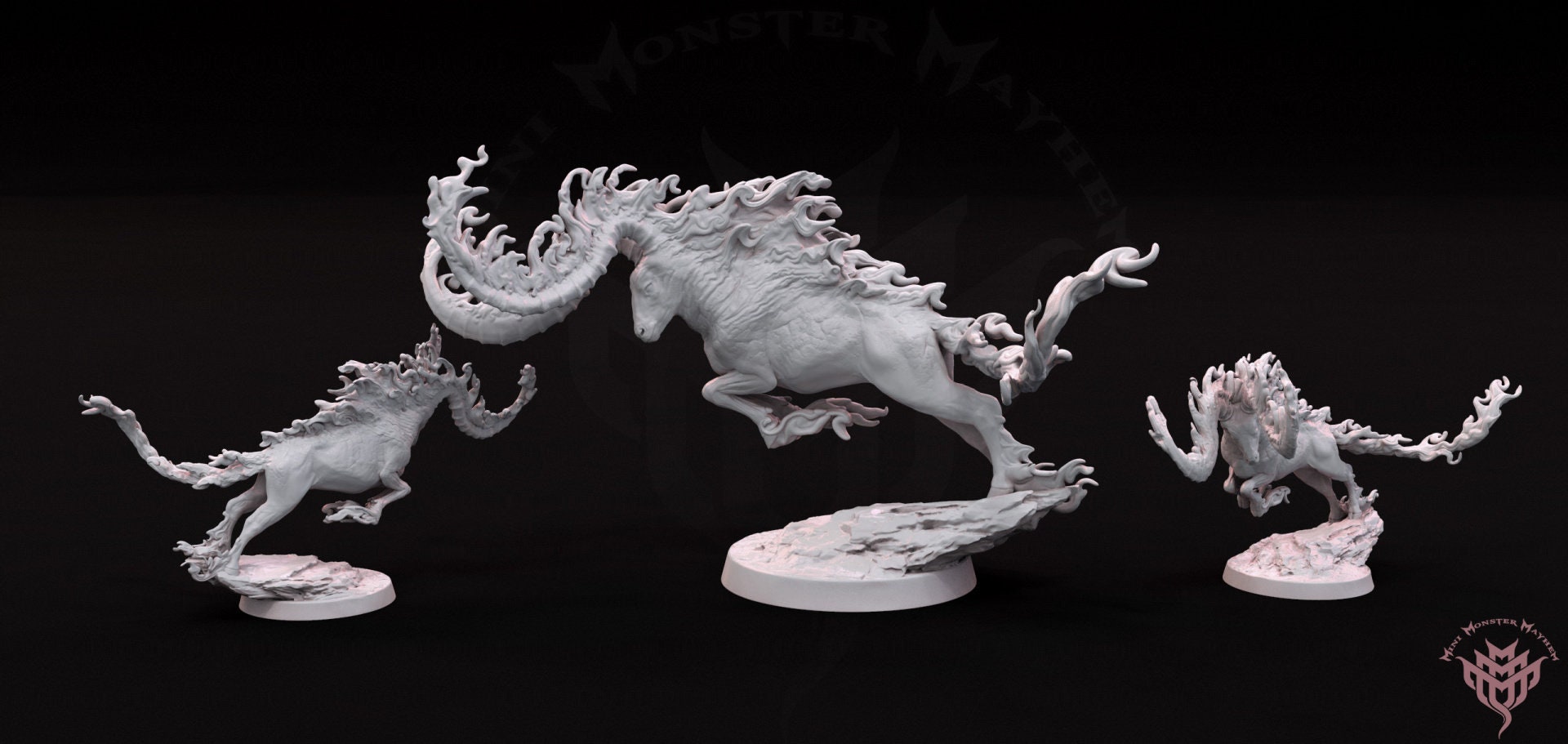 Burning Ram - 3D Printed Preprimed Miniature Model By Mini Monster Mayhem