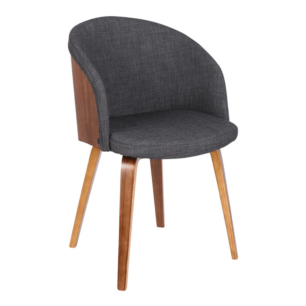 Armen Living Alpine Contemporary/Modern Polyester/Polyester Blend Upholstered Dining Side Chair (Wood Frame) in Black | LCALCHWACH