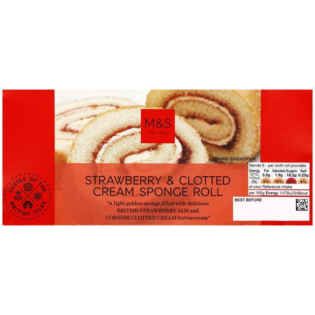 M&S Strawberry & Clotted Cream Sponge Roll