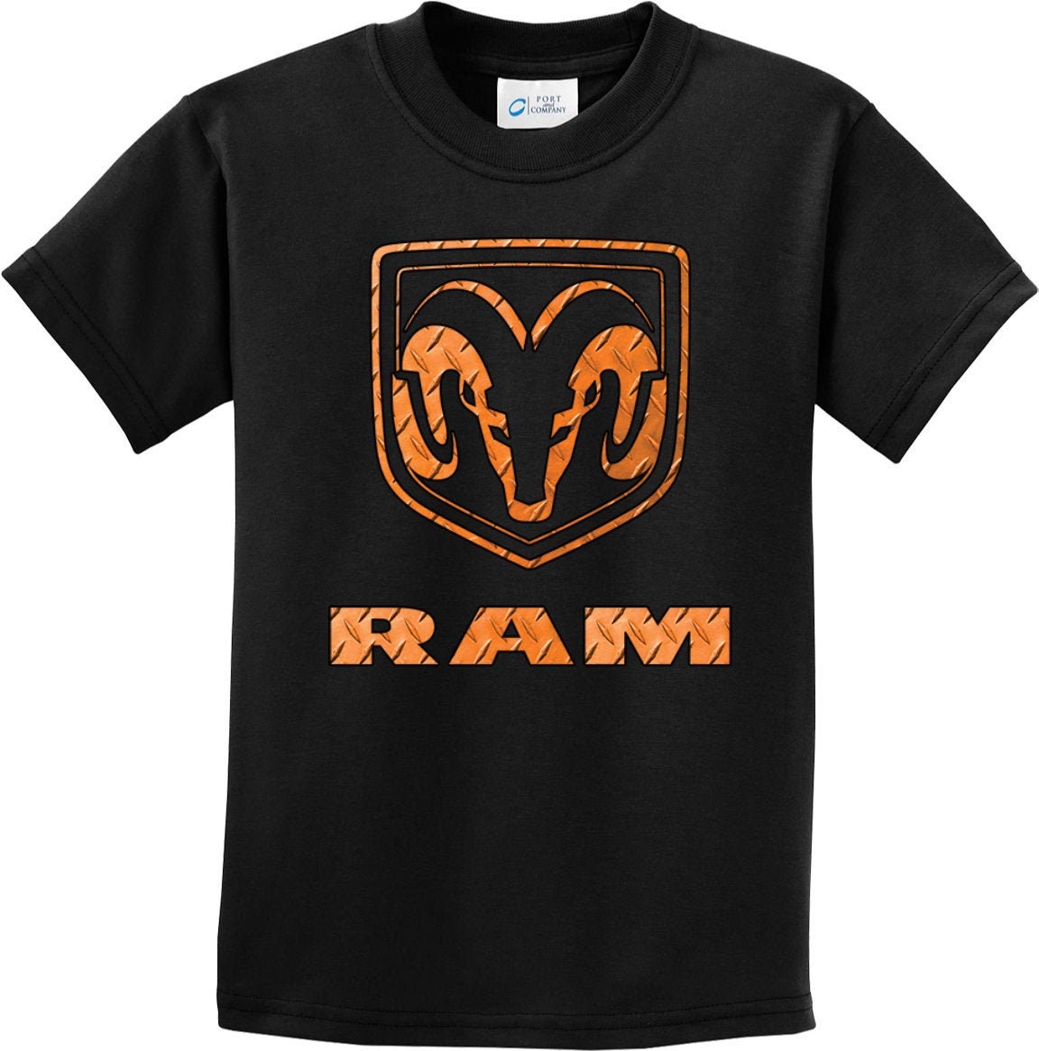 Kid's Dodge Ram Diamond Plate Logo Tee T-Shirt 21540Hd2-Pc61Y