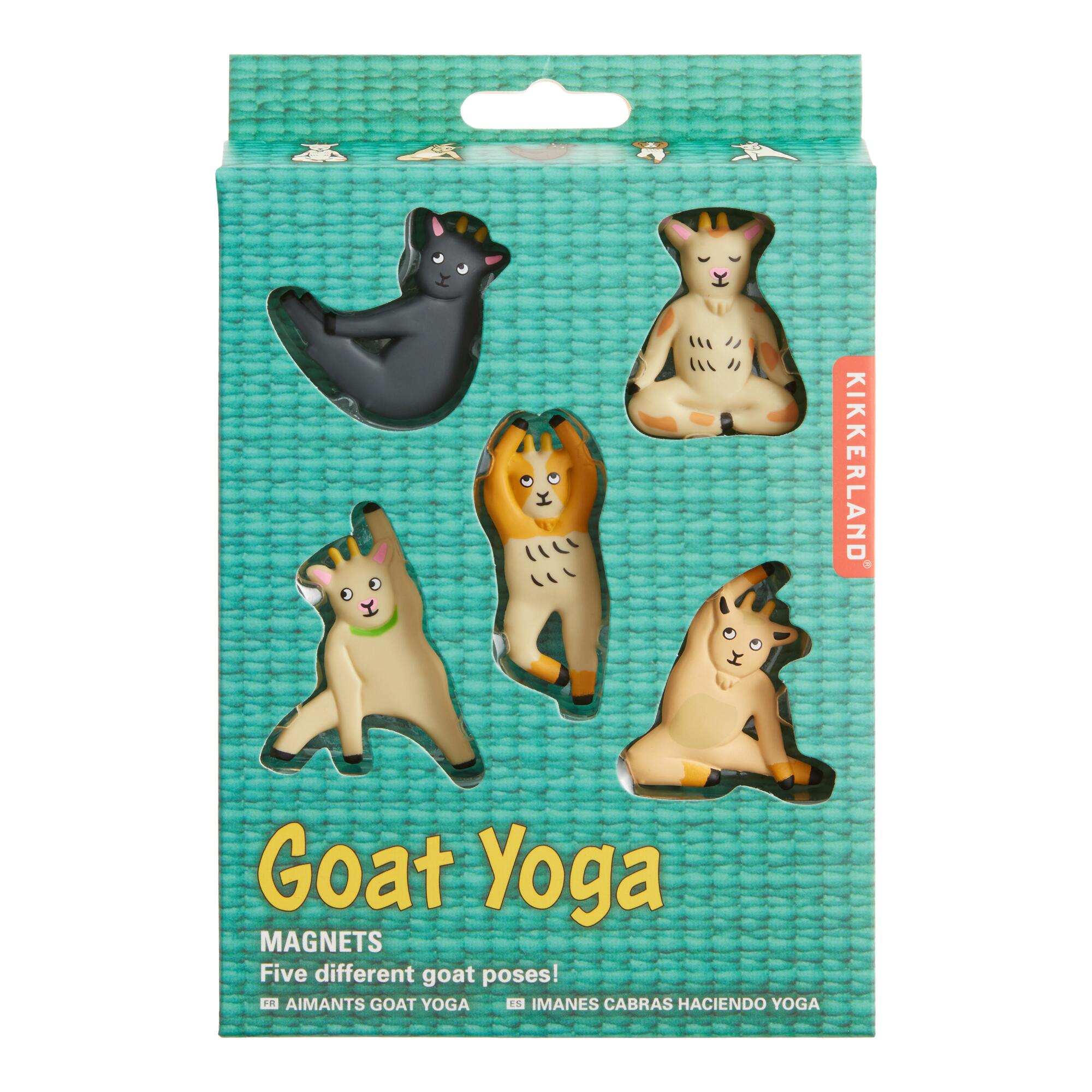 Yoga Goat Magnets 5 Pack: Multi - Plastic by World Market