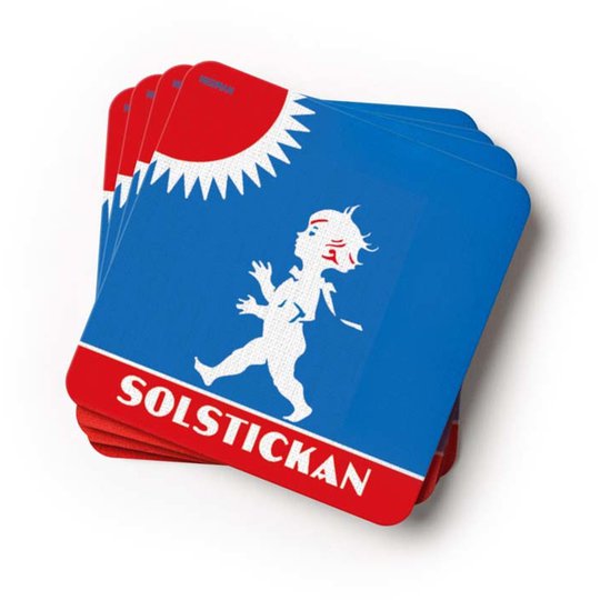 Solstickan Design Glasunderlägg storlek 10 x 10 cm Original 4-pack