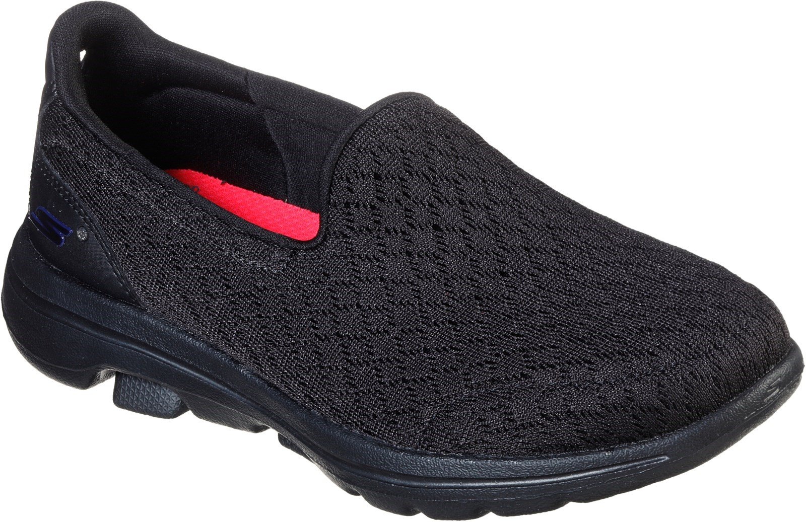 Skechers Kid's Go Walk 5 Moving On School Trainer Black 32521 - Black/Black 2