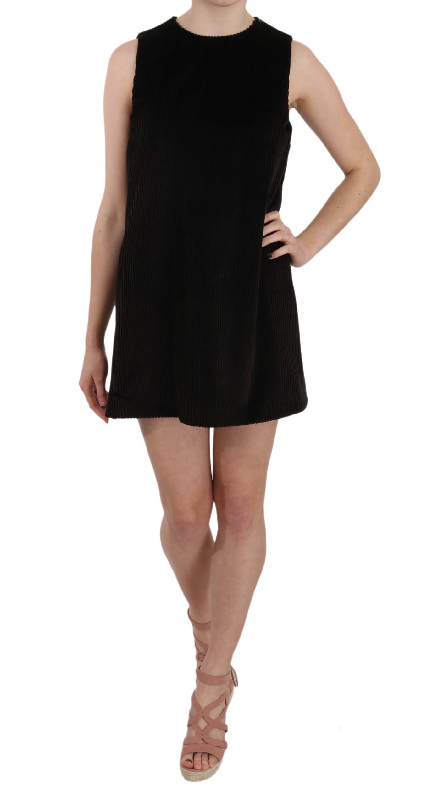Dolce & Gabbana Women's Cotton Sleeveless Shift Mini Dress Black TSH3256 - IT40|S