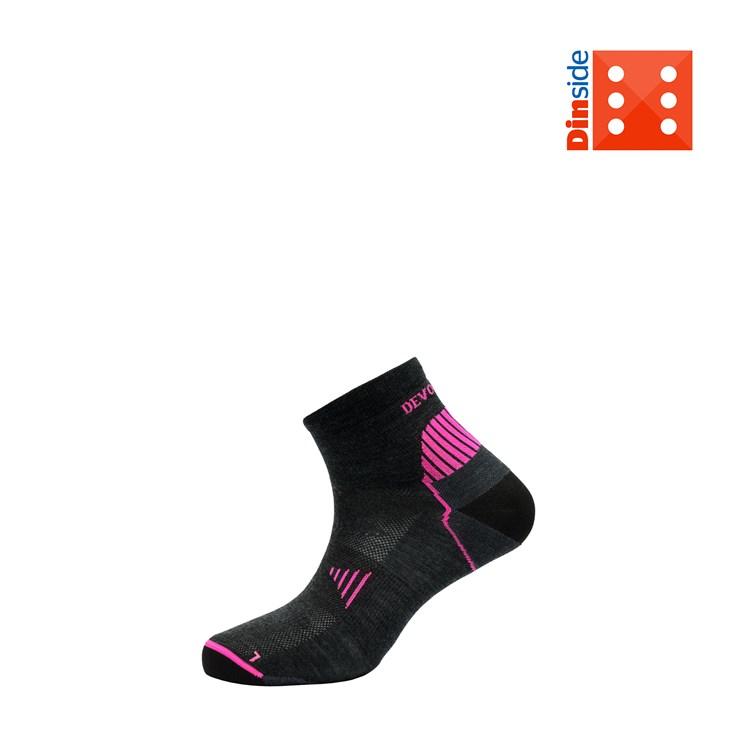 Devold Unisex Energy Ankle Sock - Merino Wool, Dark Grey / Pink / 35-37