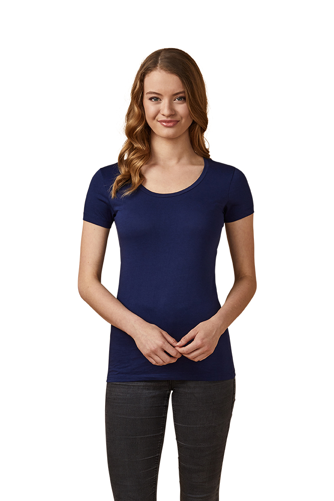 X.O Deep Scoop T-Shirt Damen, Französisch-Marineblau, L