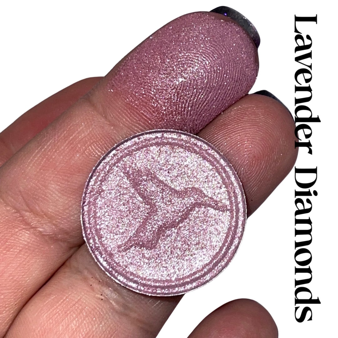 Lavender Diamonds - Hand Blended Pressed Glitter Eyeshadow Pigment Shadow Singles Custom Blend Shadow