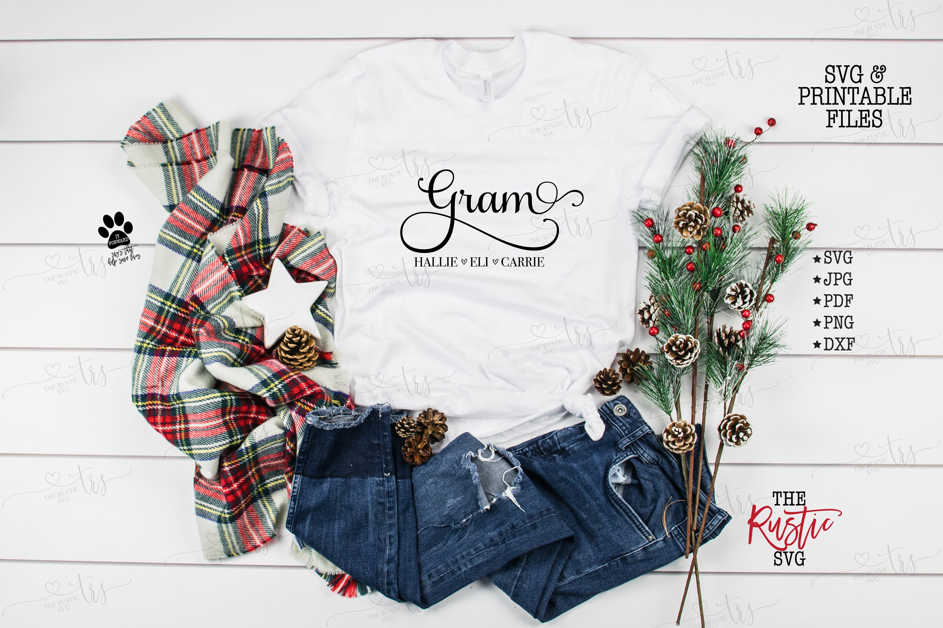 Custom Gram Svg, Shirt, Gift, Gift For Gram, Names Mother's Day Jpg, Cricut, 006
