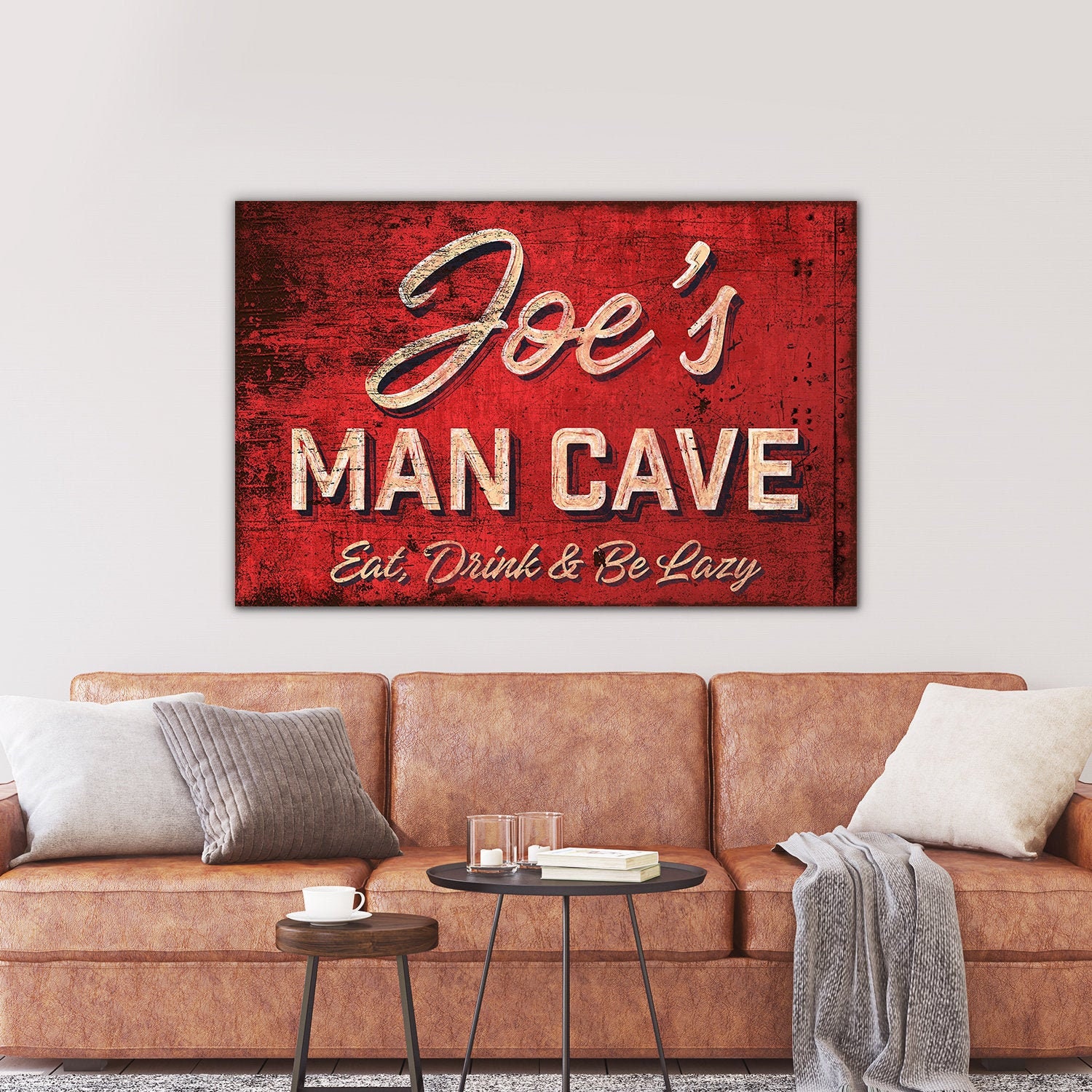 Personalized Man Cave Sign | Decor Large Gifts For Dad Wall Art Custom Bar Men