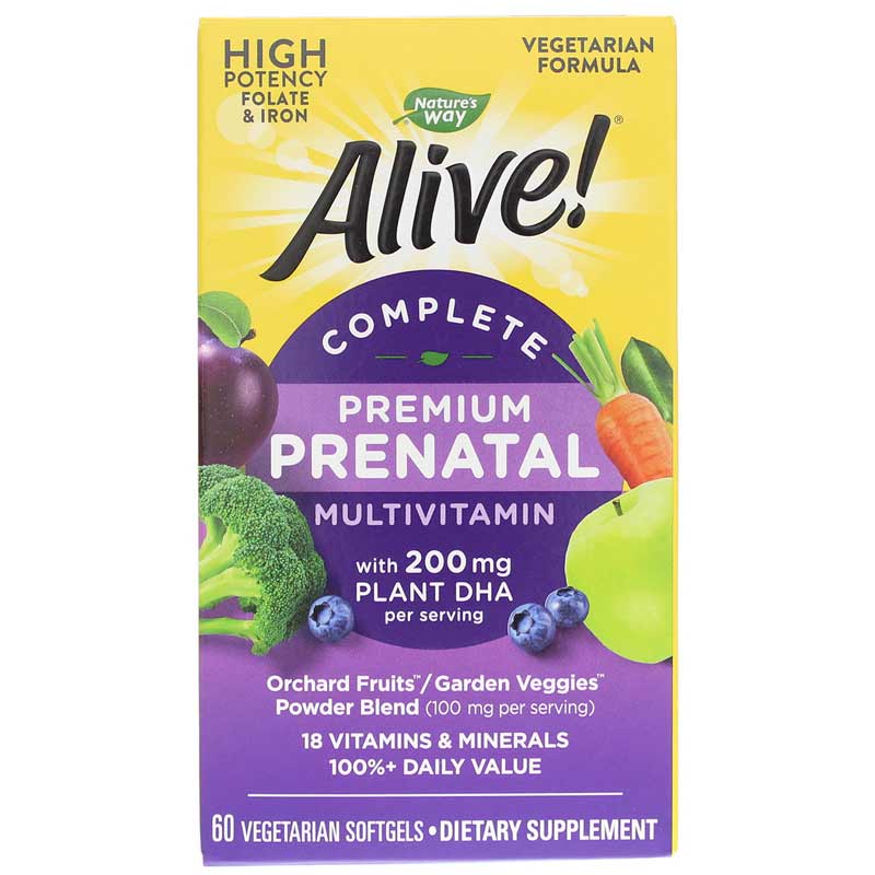 Natures Way Alive Complete Premium Prenatal Multi 60 Veg Softgels