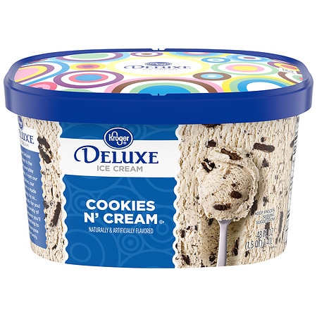 Kroger Deluxe Fun Munch Cookies & Cream Ice Cream - 48.0 fl oz