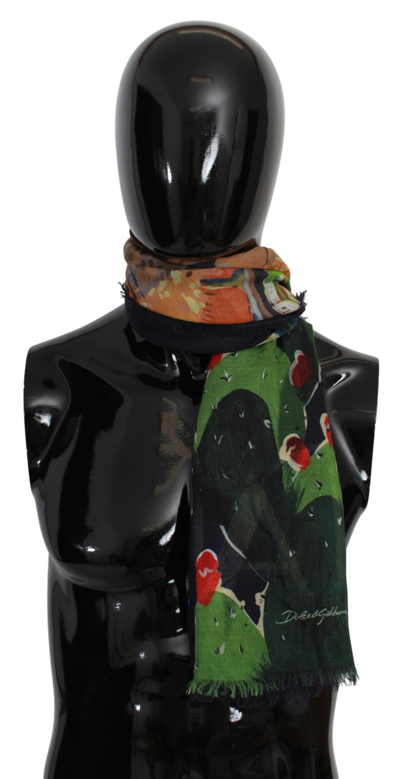 Dolce & Gabbana Men's Taormina Print Scarf Black MS1694