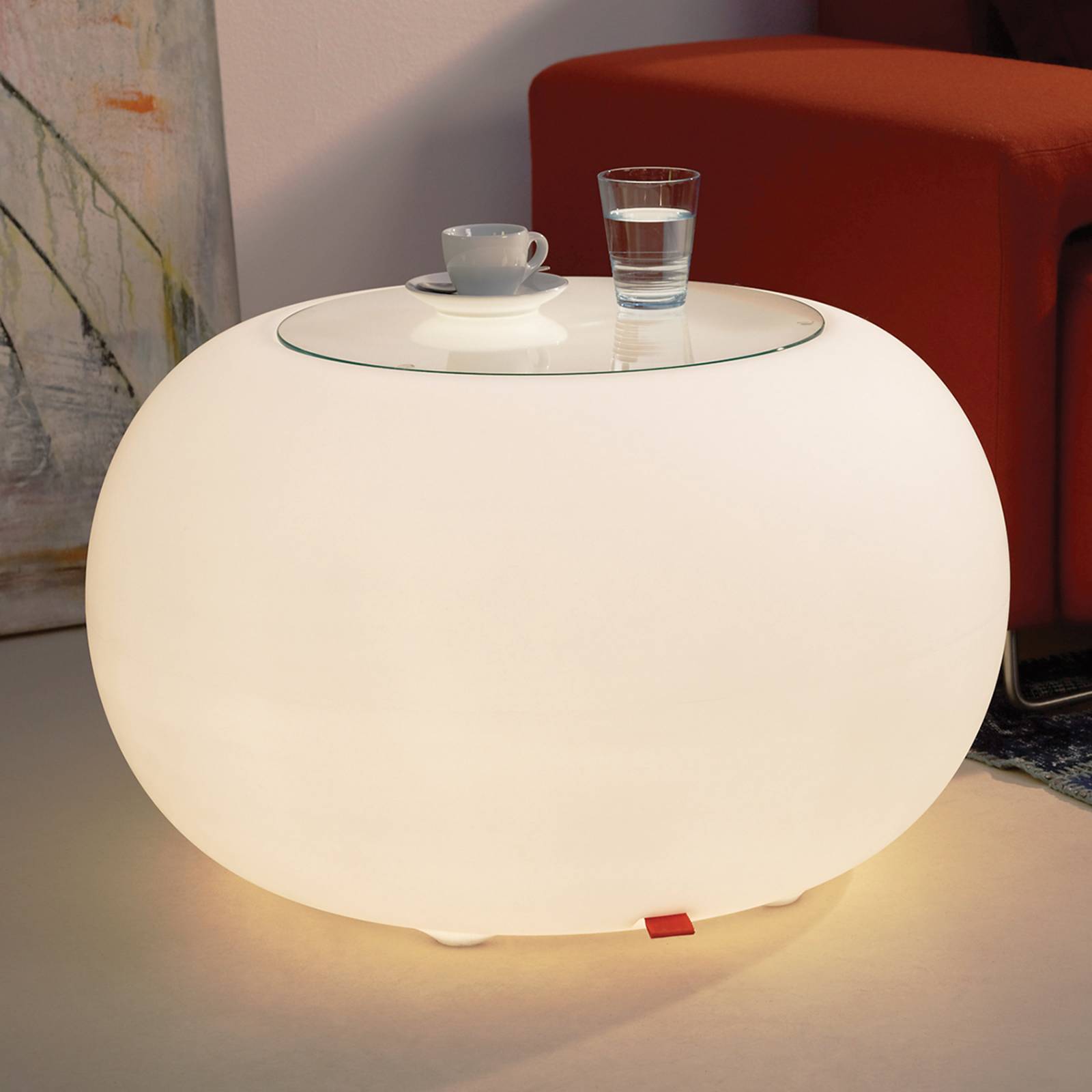 Pöytä Bubble Indoor Led valo valkoinen + lasilevy