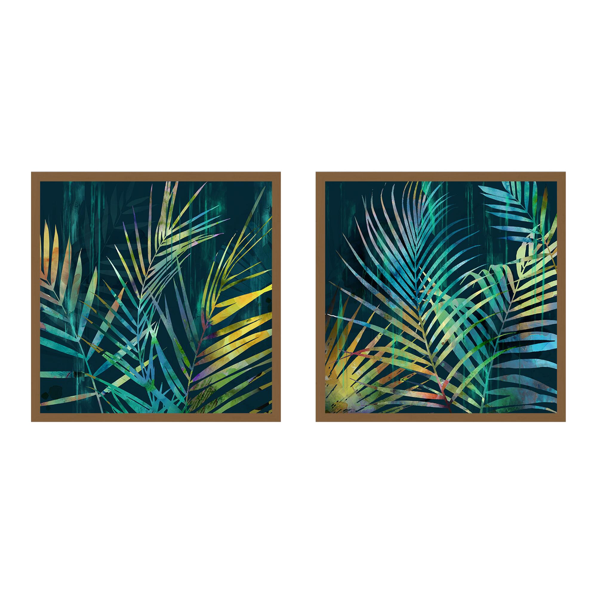 Teal Palms I & II By Natalie Adams Framed Wall Art 2 Piece by World Market