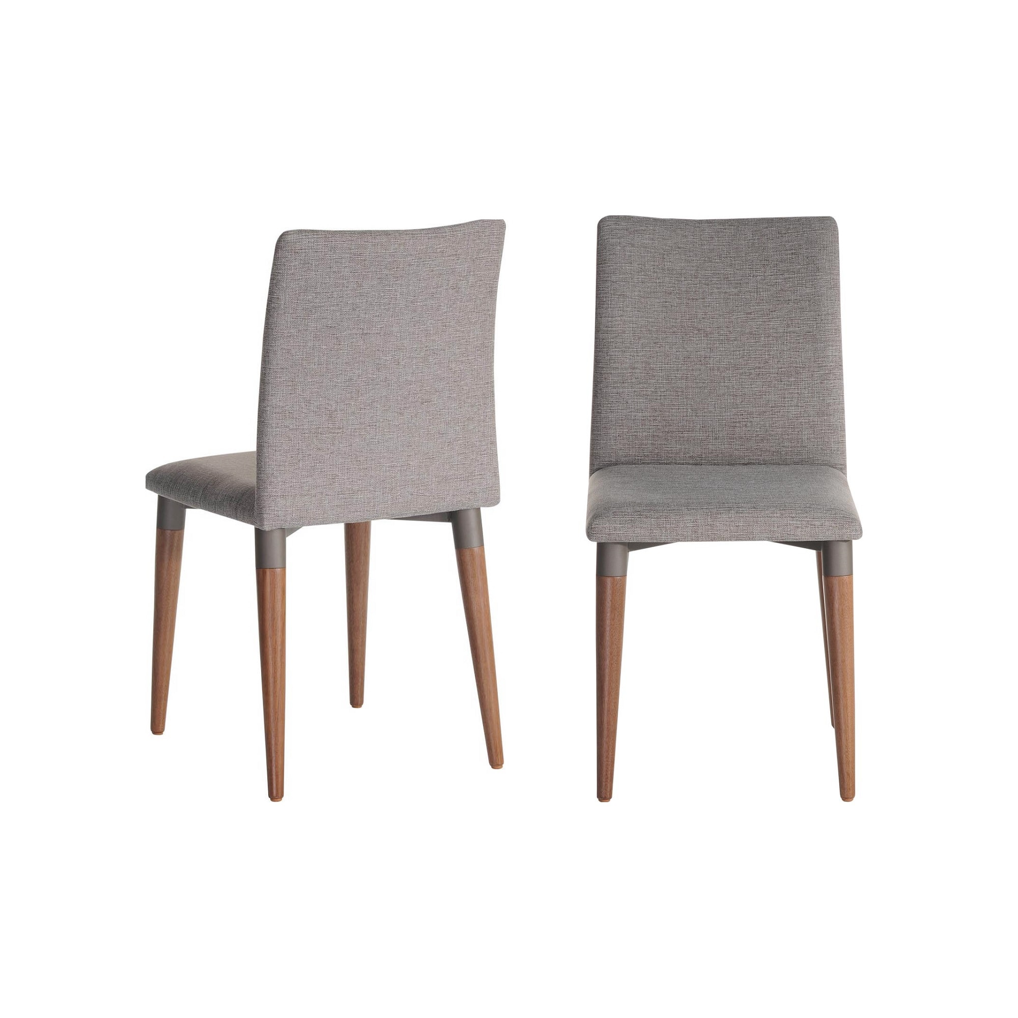 Manhattan Comfort Set of 2 Charles Contemporary/Modern Polyester/Polyester Blend Upholstered Dining Side Chair (Wood Frame) in Gray | 2-1011453