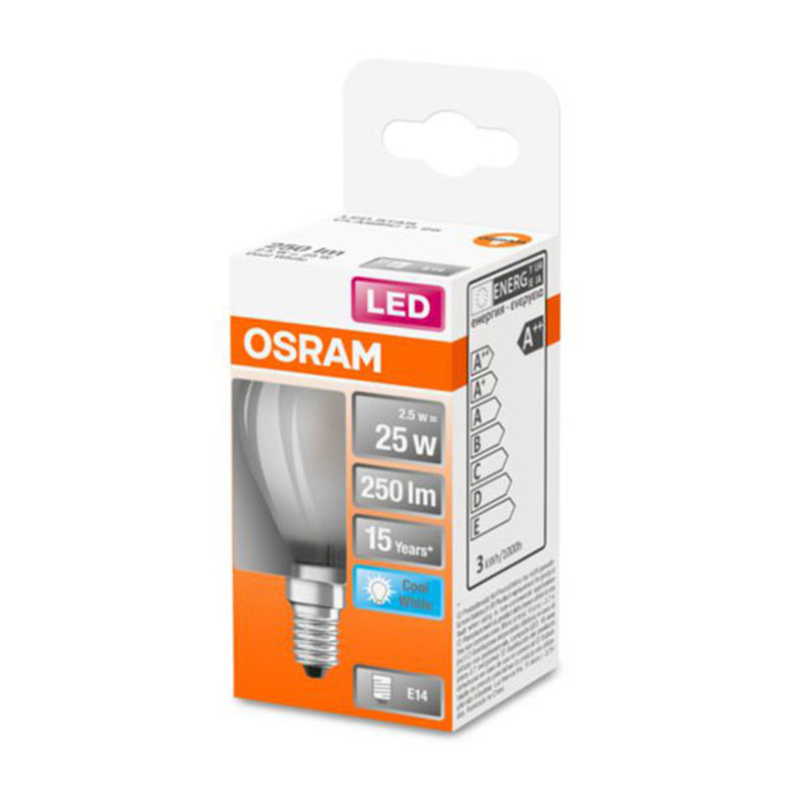 OSRAM Classic P -LED-lamppu E14 2,5W 4 000 K matta