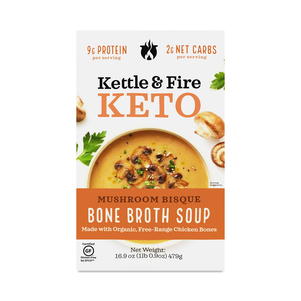 Kettle & Fire Mushroom Bisque Soup 16.9 oz carton