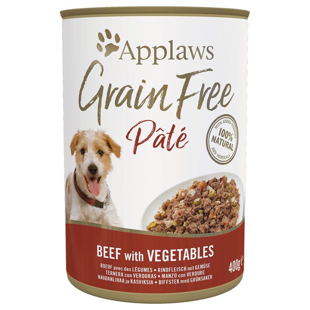 Applaws Grain-Free Pâté Dog Food 6 x 400g - Beef with Vegetables