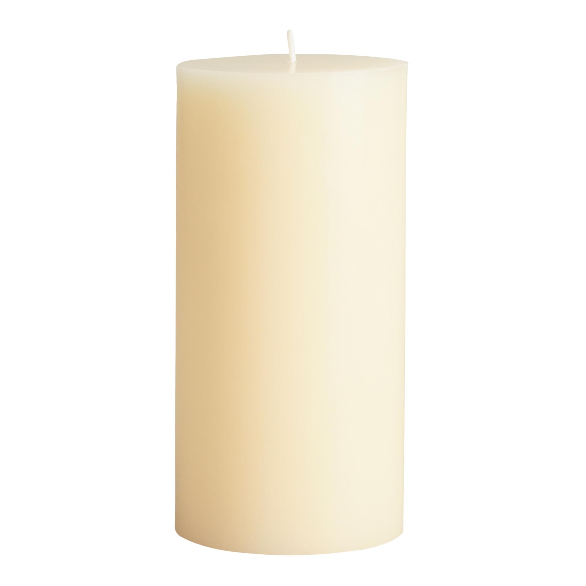 3x6 Ivory Unscented Pillar Candle: White - Wax by World Market