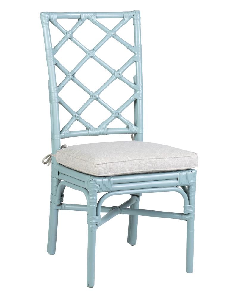 East at Main Set of 2 Casual Polyester/Polyester Blend Side Chair (Rattan Frame) in Blue | TT-SD-70906-SB
