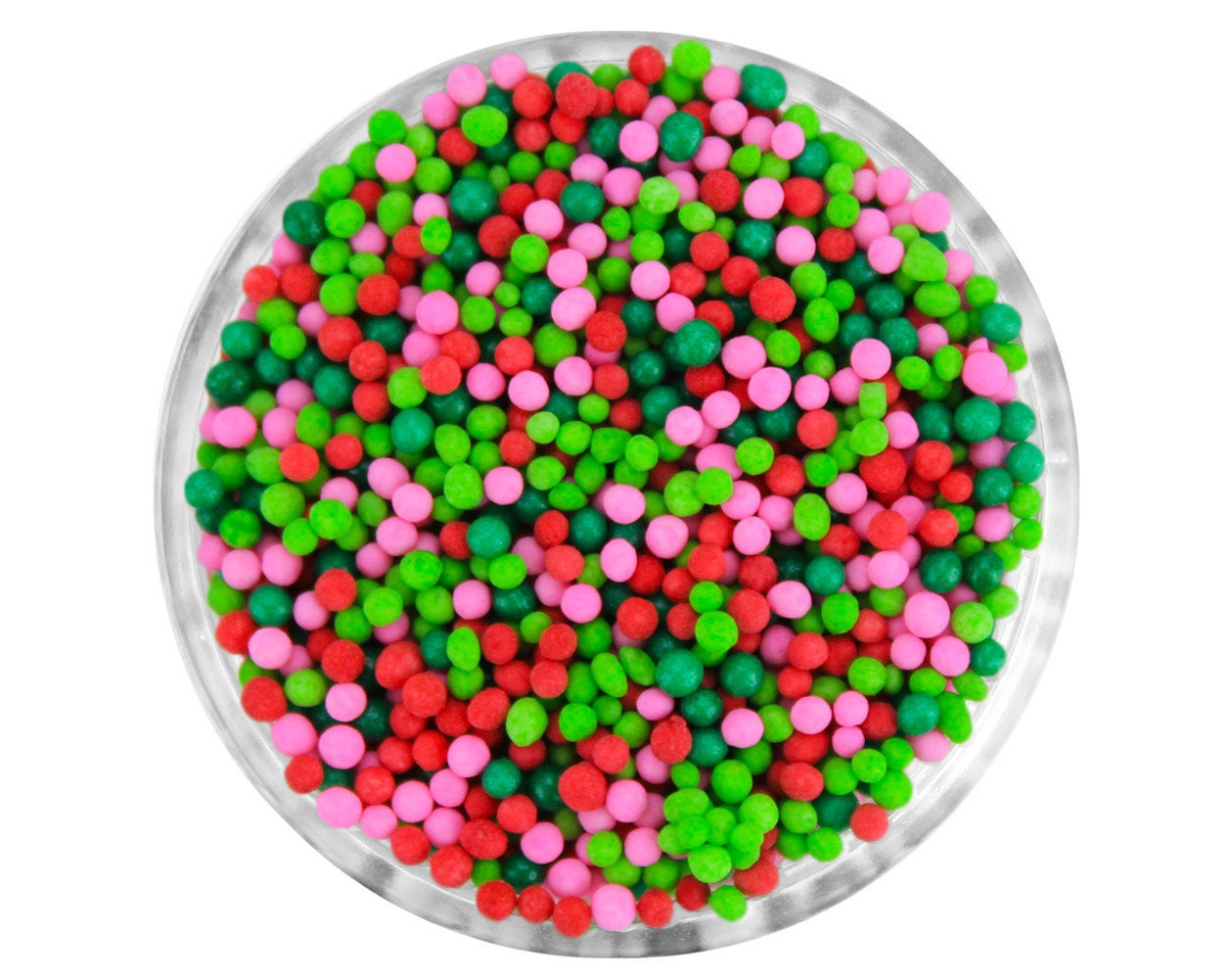 Merry & Bright Non-Pareils Blend - Our Merry & Bright Blend Is A Mix Of Non-Pareils in Cherry Red, Princess Pink, Green, Lime Green