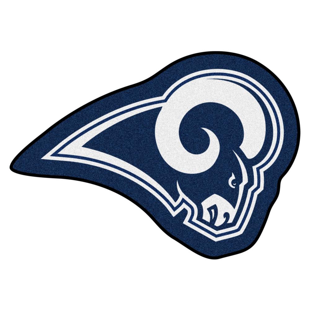 FANMATS Los Angeles Rams Mascot Mats 2 x 3 Team Colors Irregular Solid Sports Area Rug | 20975