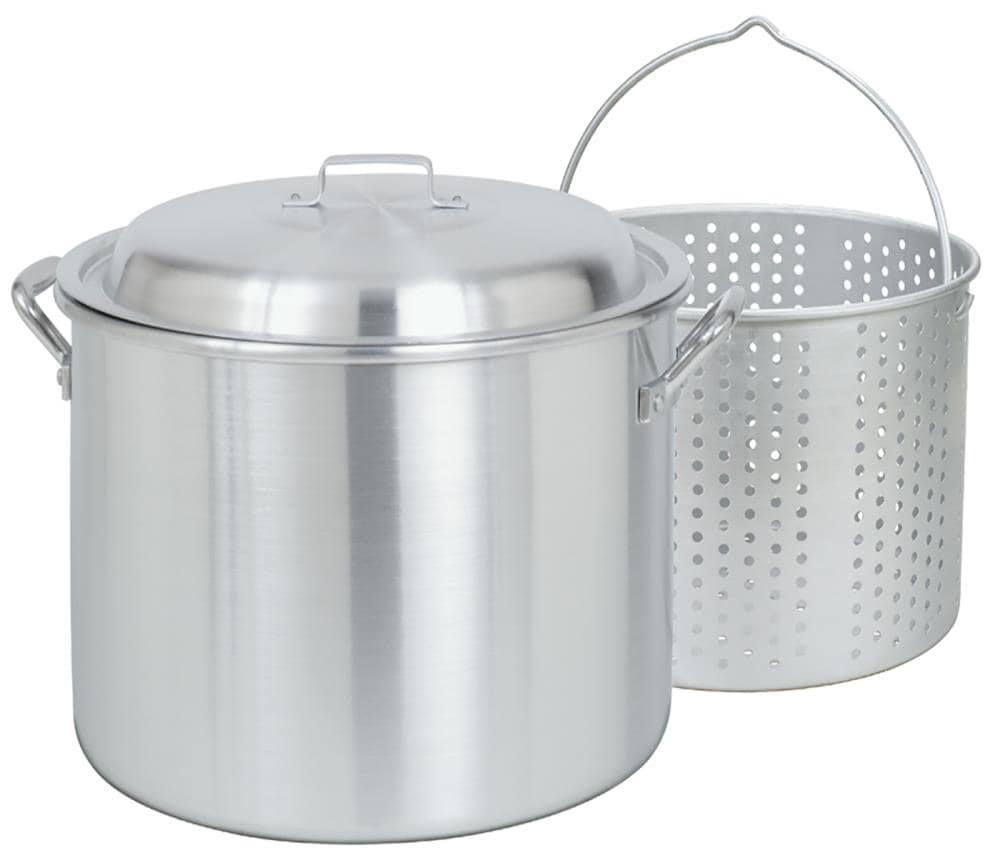 Bayou Classic 20-Quart Aluminum Stock Pot Basket(s) Included in Gray | 4020