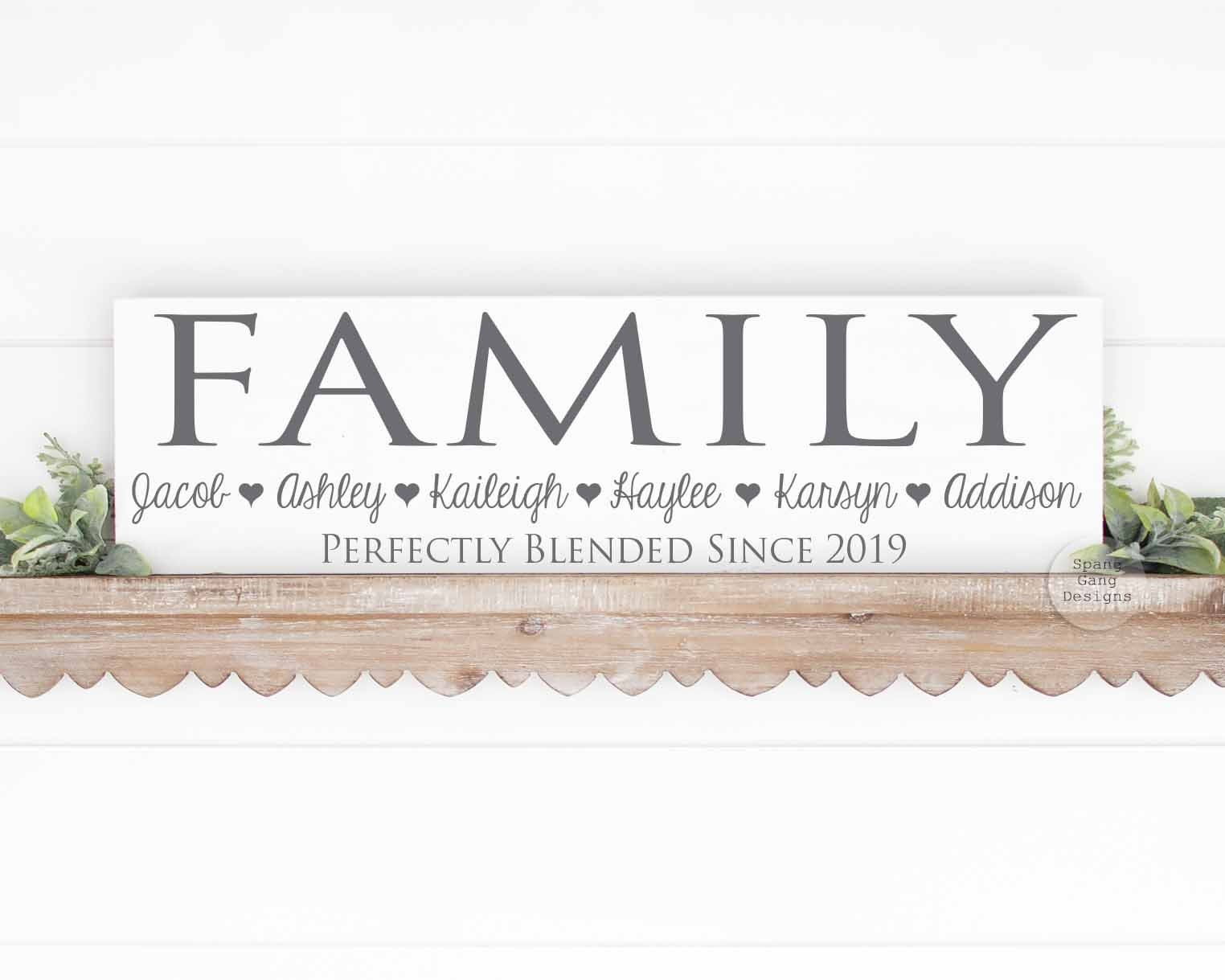 Blended Family | Sign Sign Step With Names Established Date Wood Wood