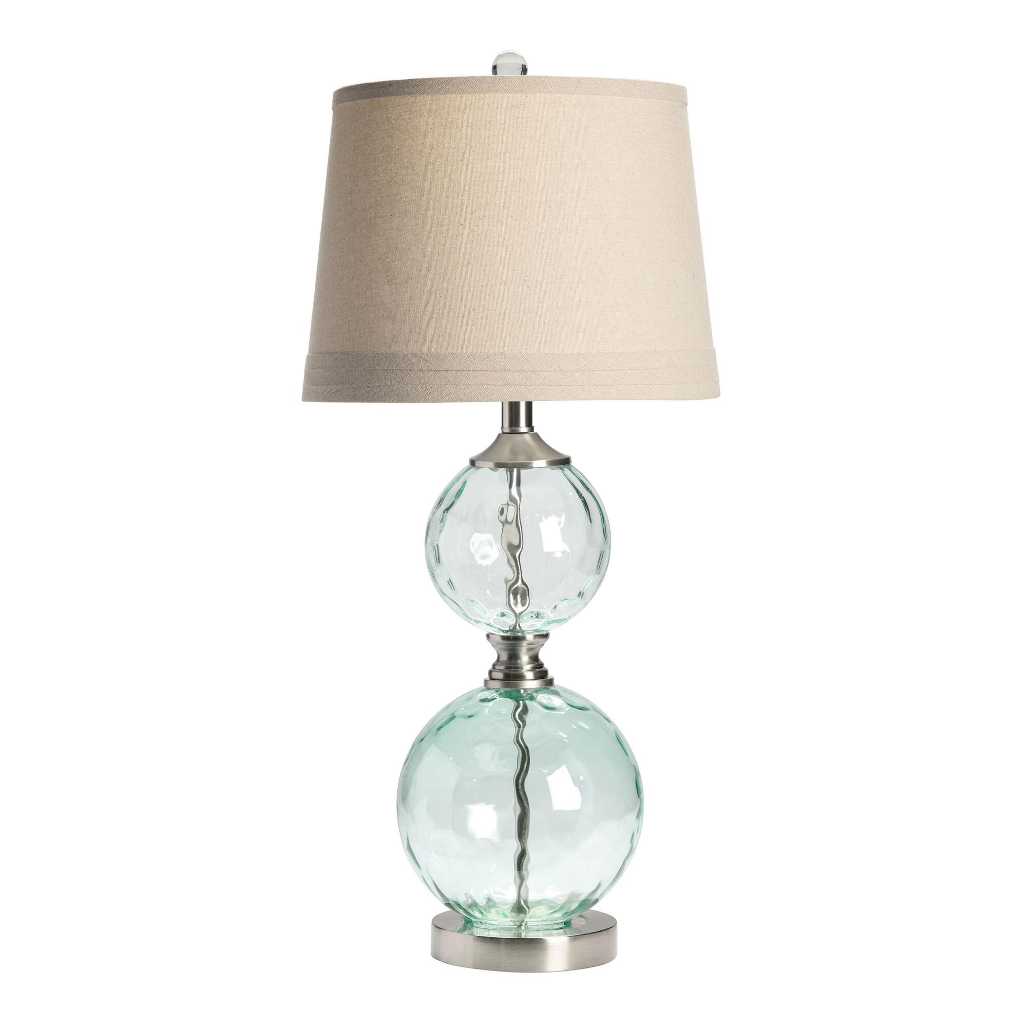Light Green Glass Hand Blown Orb Table Lamp: Blue by World Market